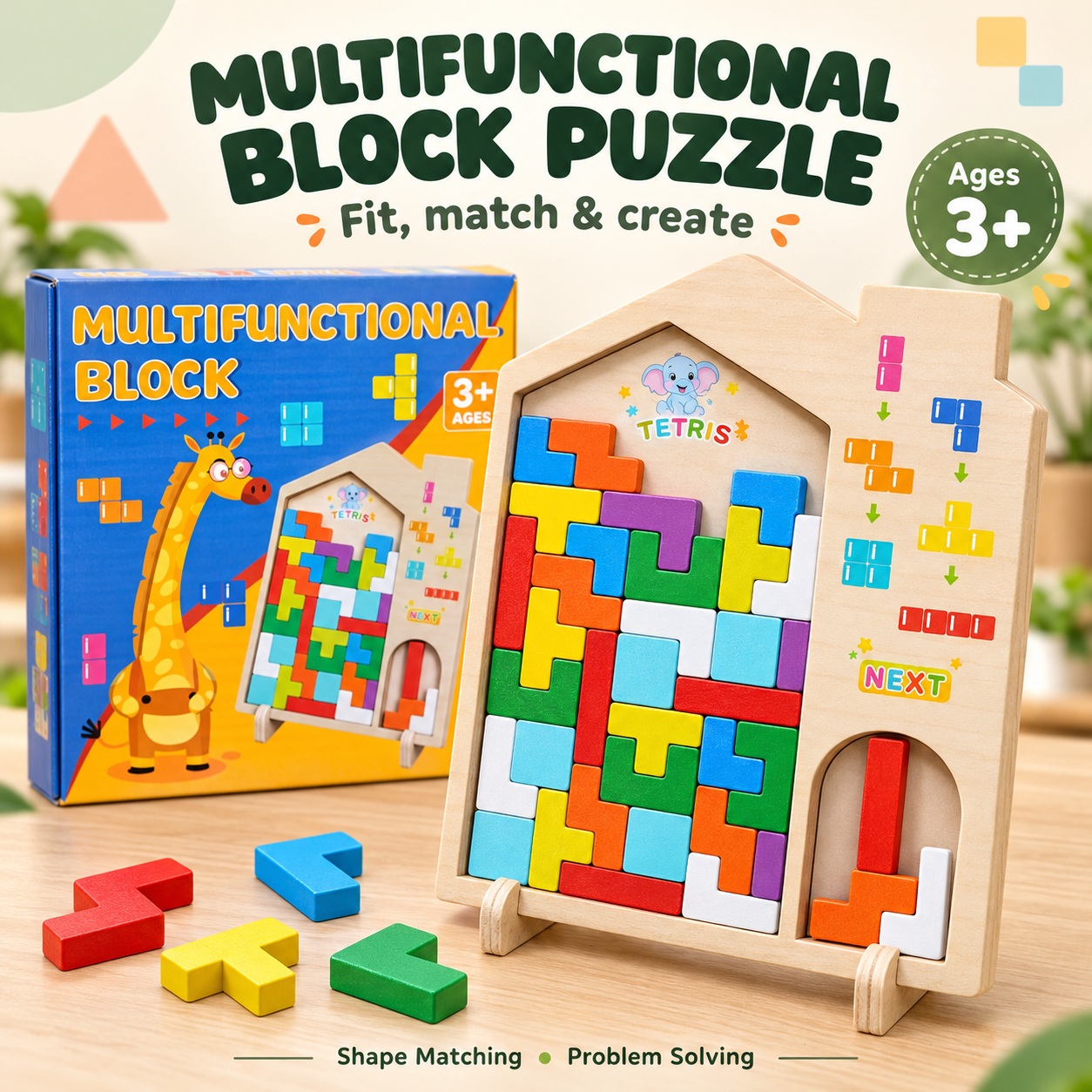 Multifunctional Wooden Block Puzzle