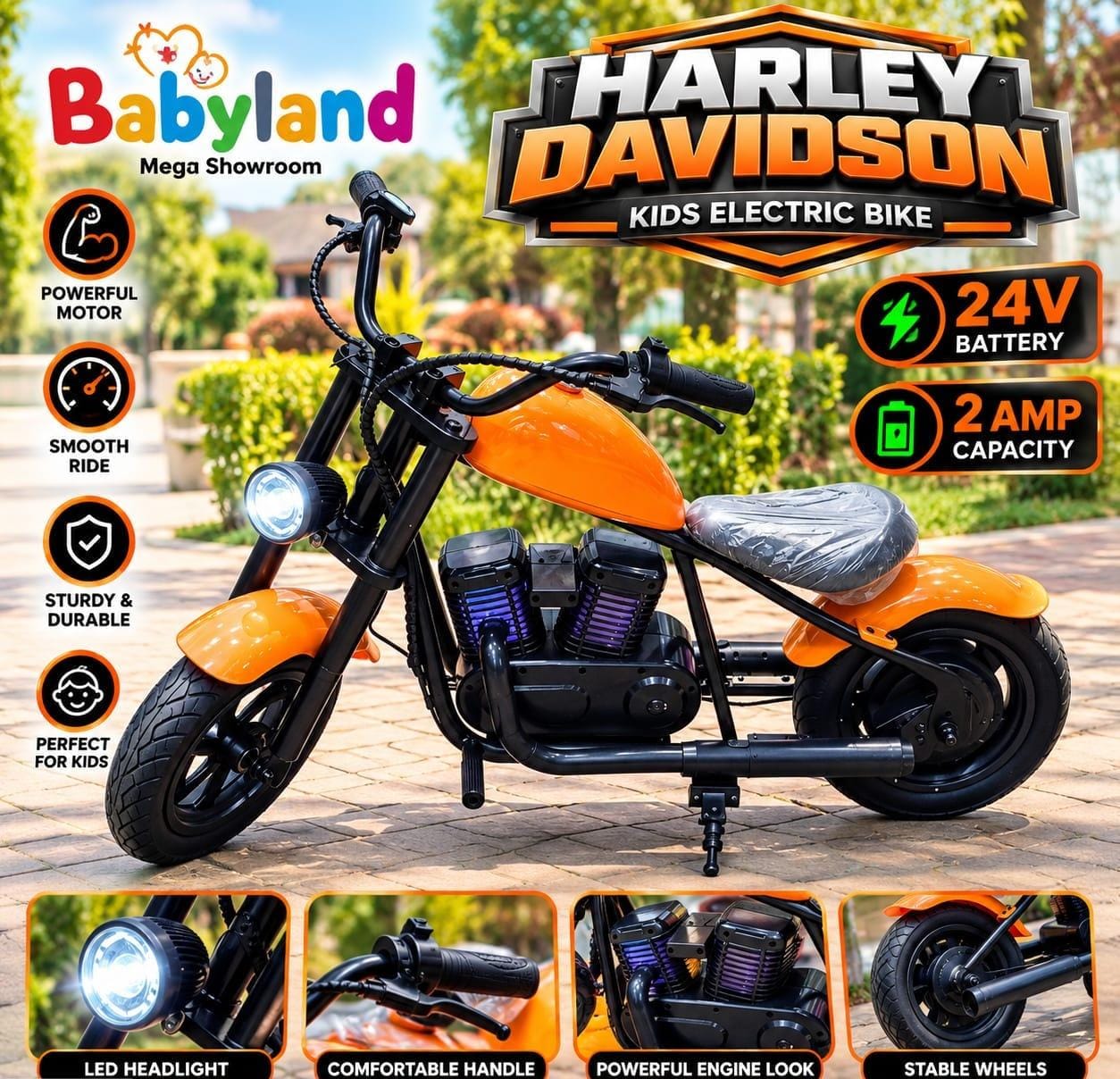 HARLEY DAVIDSON STYLE KIDS ELECTRIC BIKE 24V