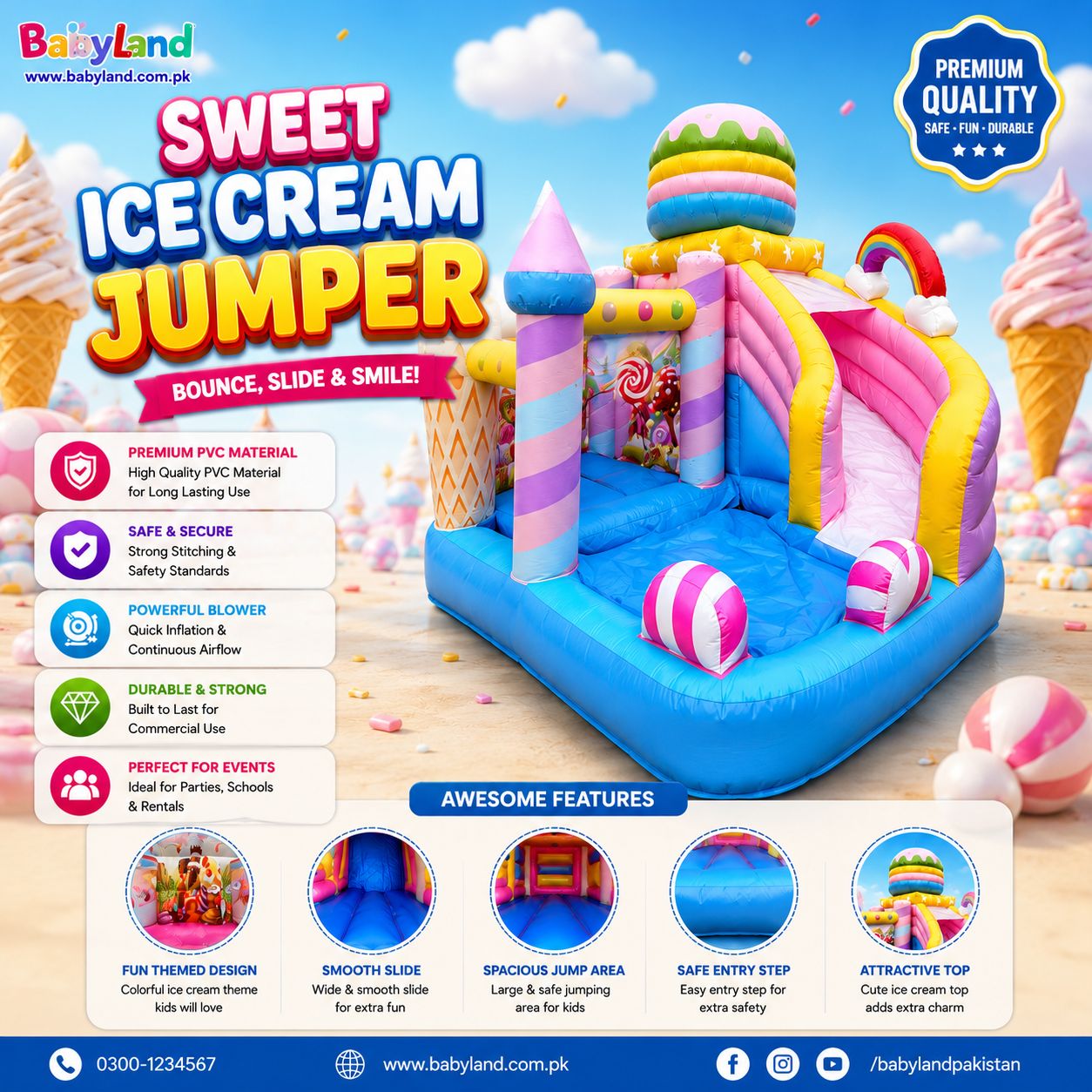 KIDS INFLATABLE SLIDE 4.5*4*3.75m