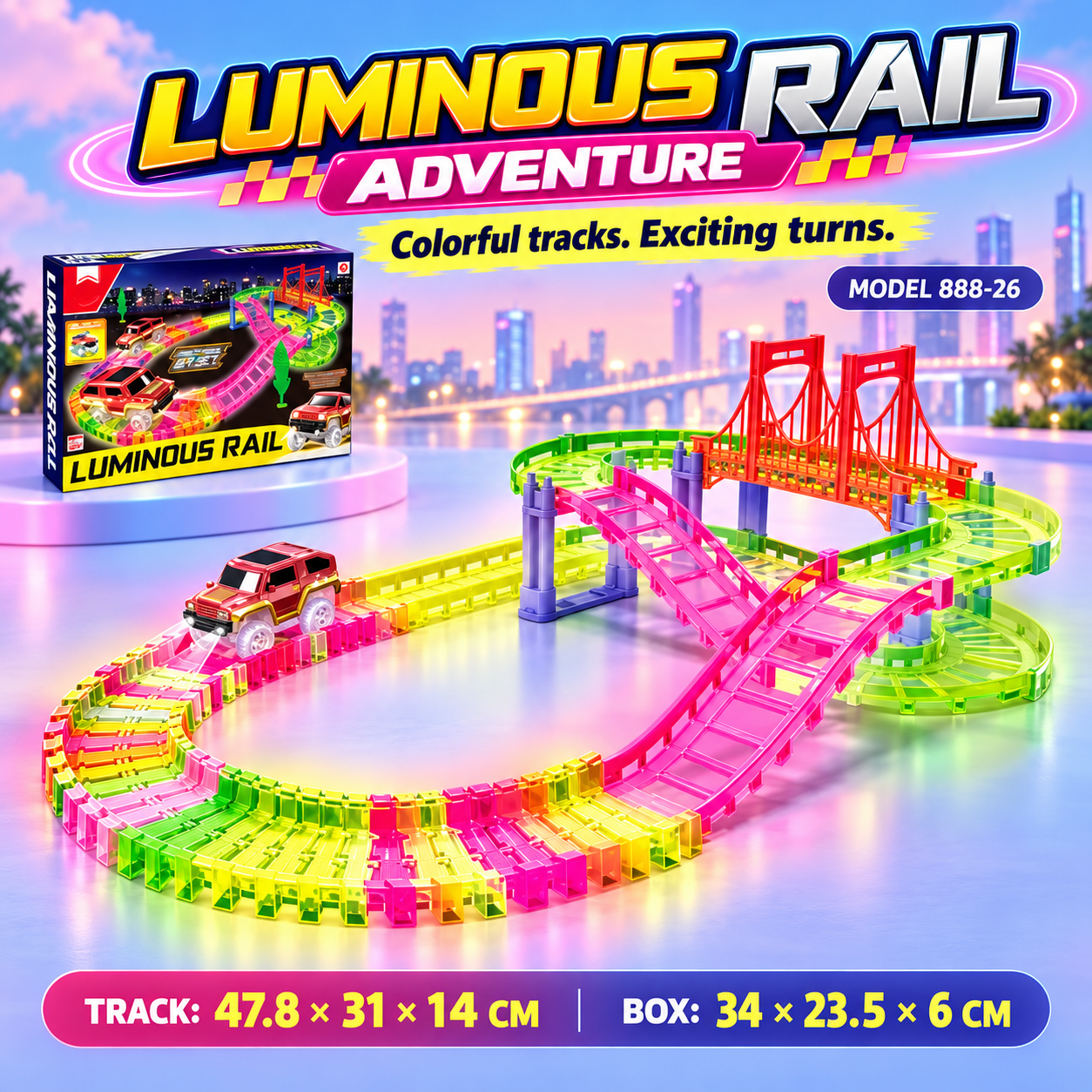 LUMINOUS RAIL ADVENTURE TRACK SET