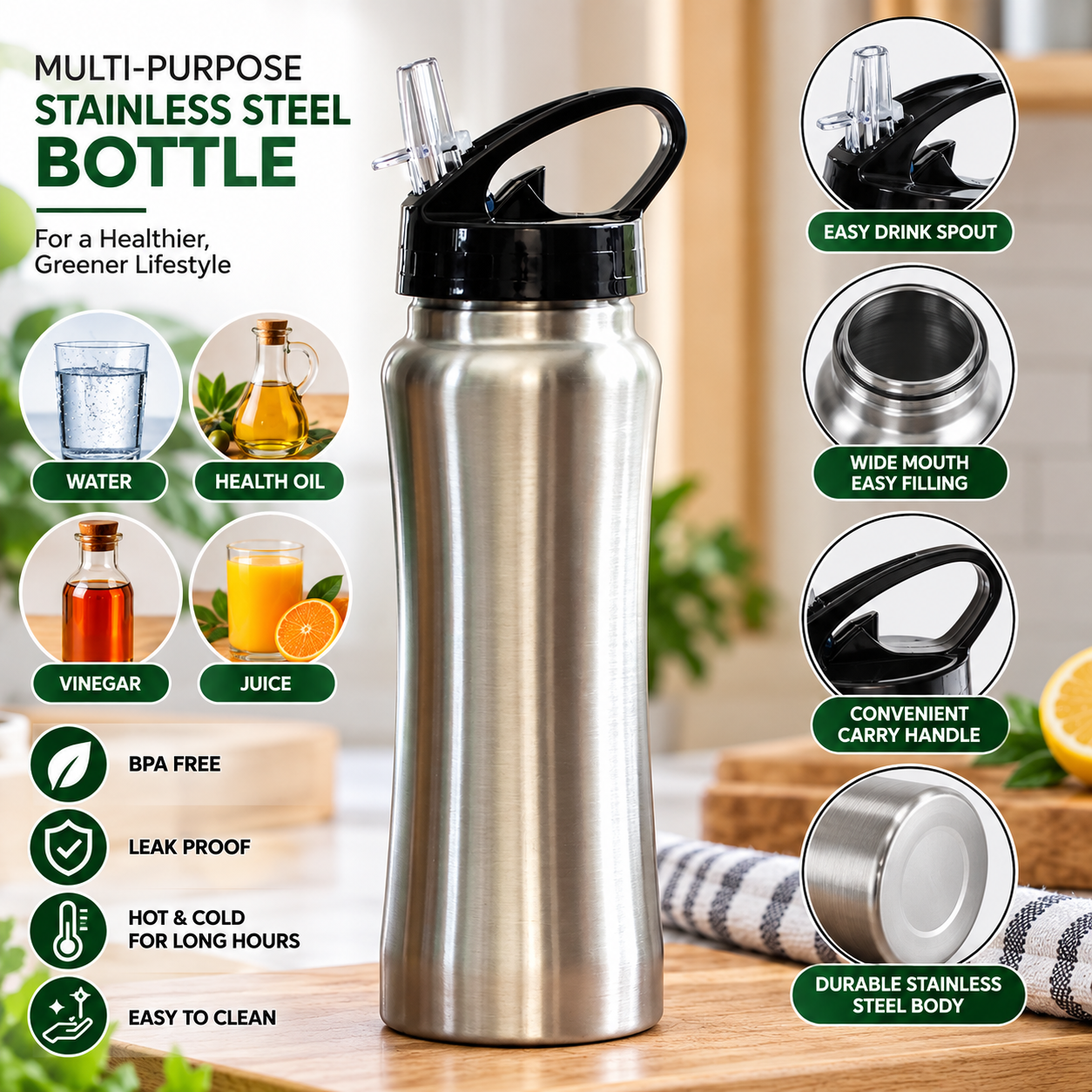 WATER BOTTEL SS 800ML