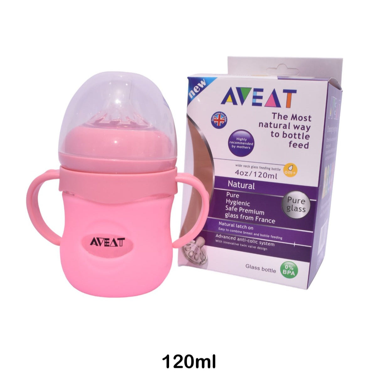 baby glass feeder 120ml