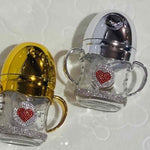 BABY GLASS FEEDER BEEDS ON BODY 120ML