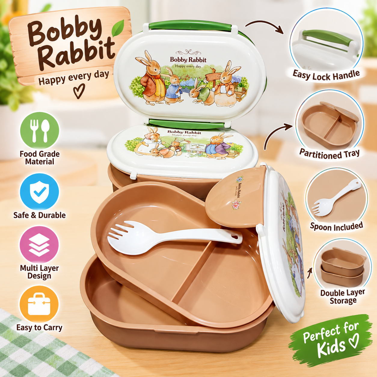 KIDS LUNCH BOX RABBIT