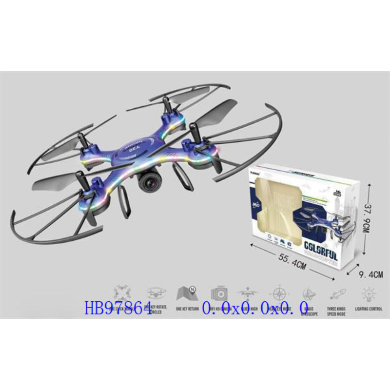 DRON WITH LIGHT FOUR AXIS AIRCRAFT