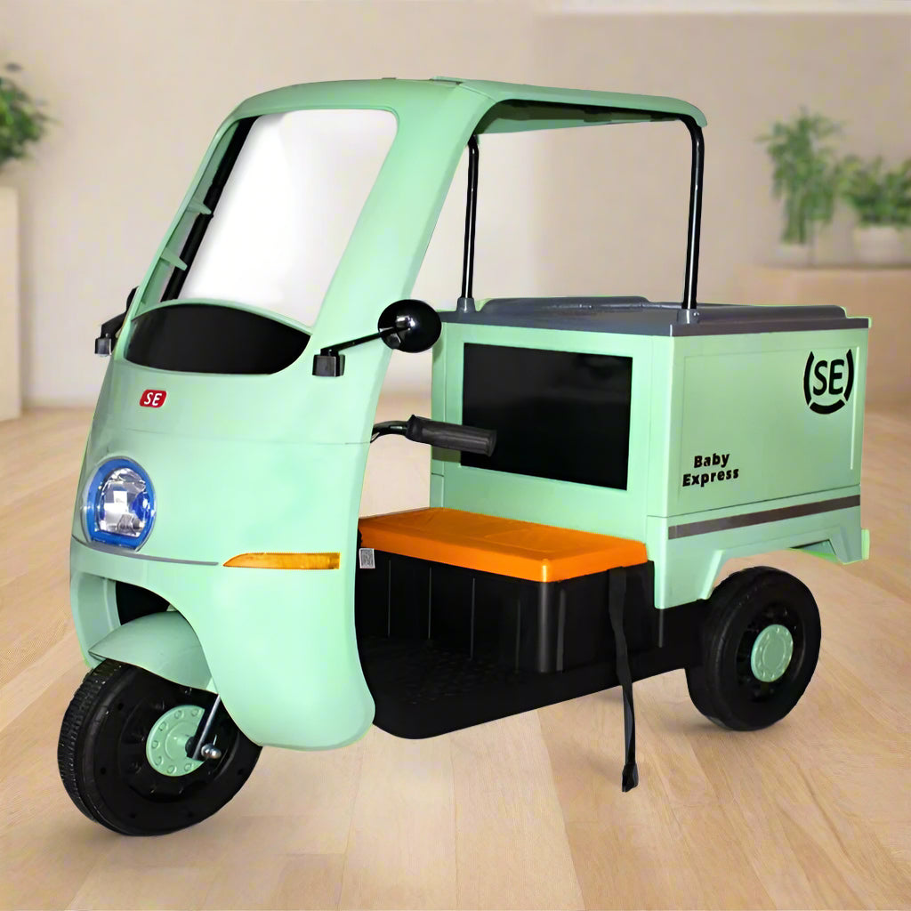 KIDS RIDE ON RICKSHAW L-45" W-19" H-39"