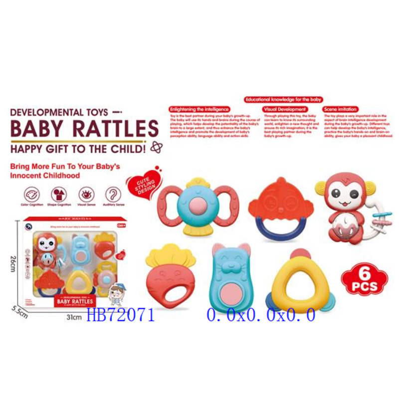 BABY RATTLE 6 PCS