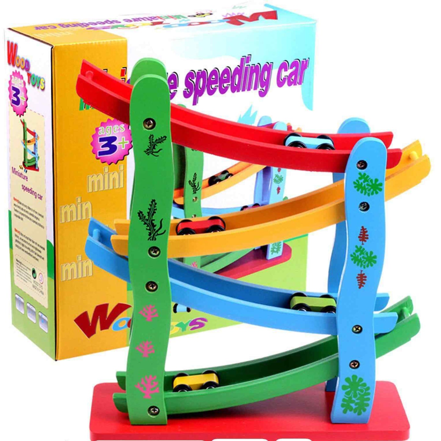 WOODEN PLAY TOY SPEED CAR TRACK
