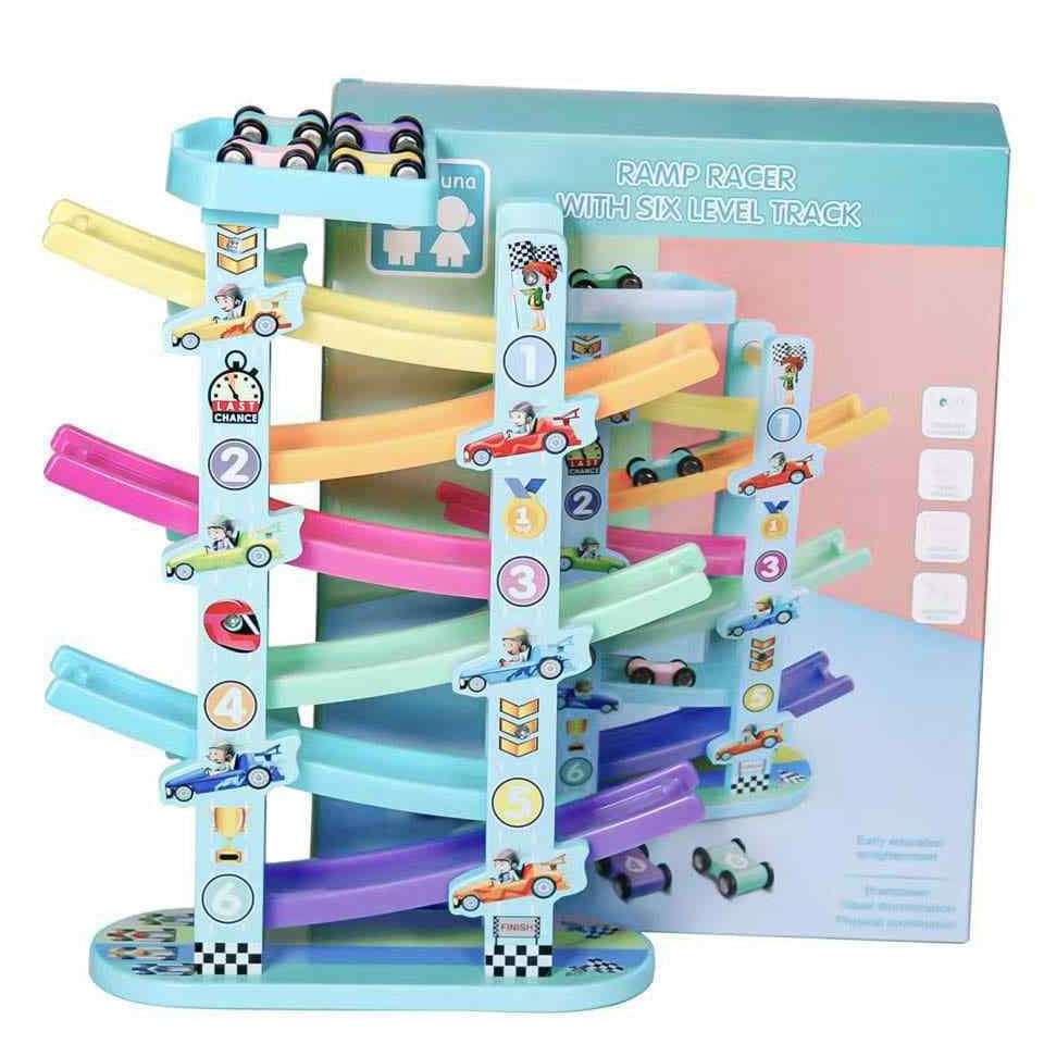 WOODEN TOY RAMP RACER SIX LEVEL