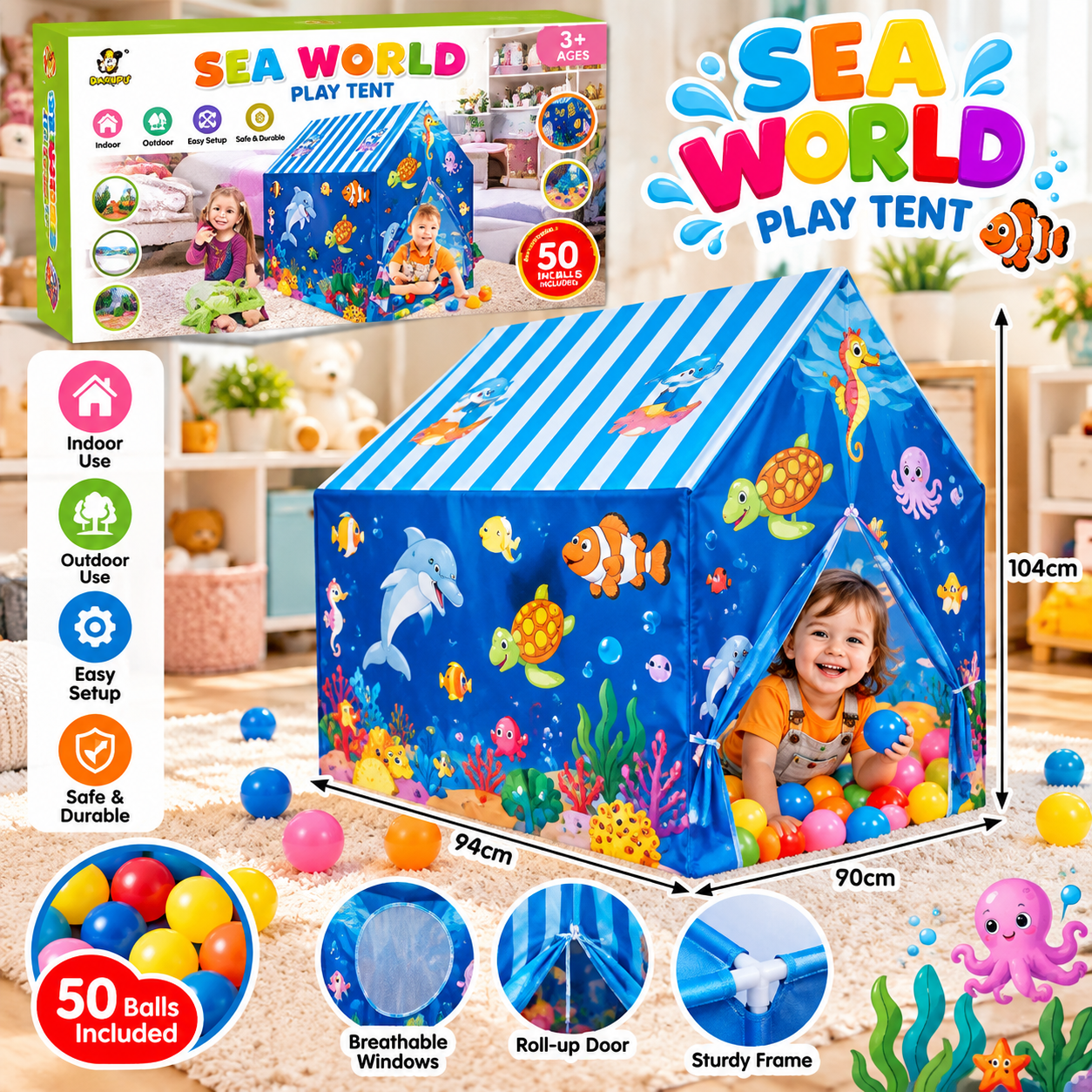 BABY SEA WORLD HOUSE + 50pcs BALLs