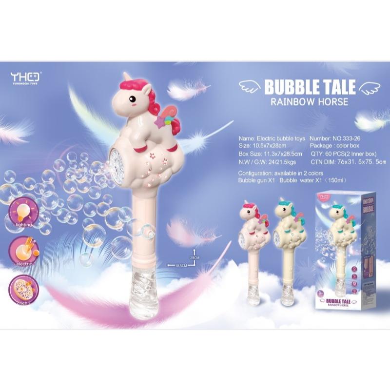 BUBBLE GUN TOY UNICORN