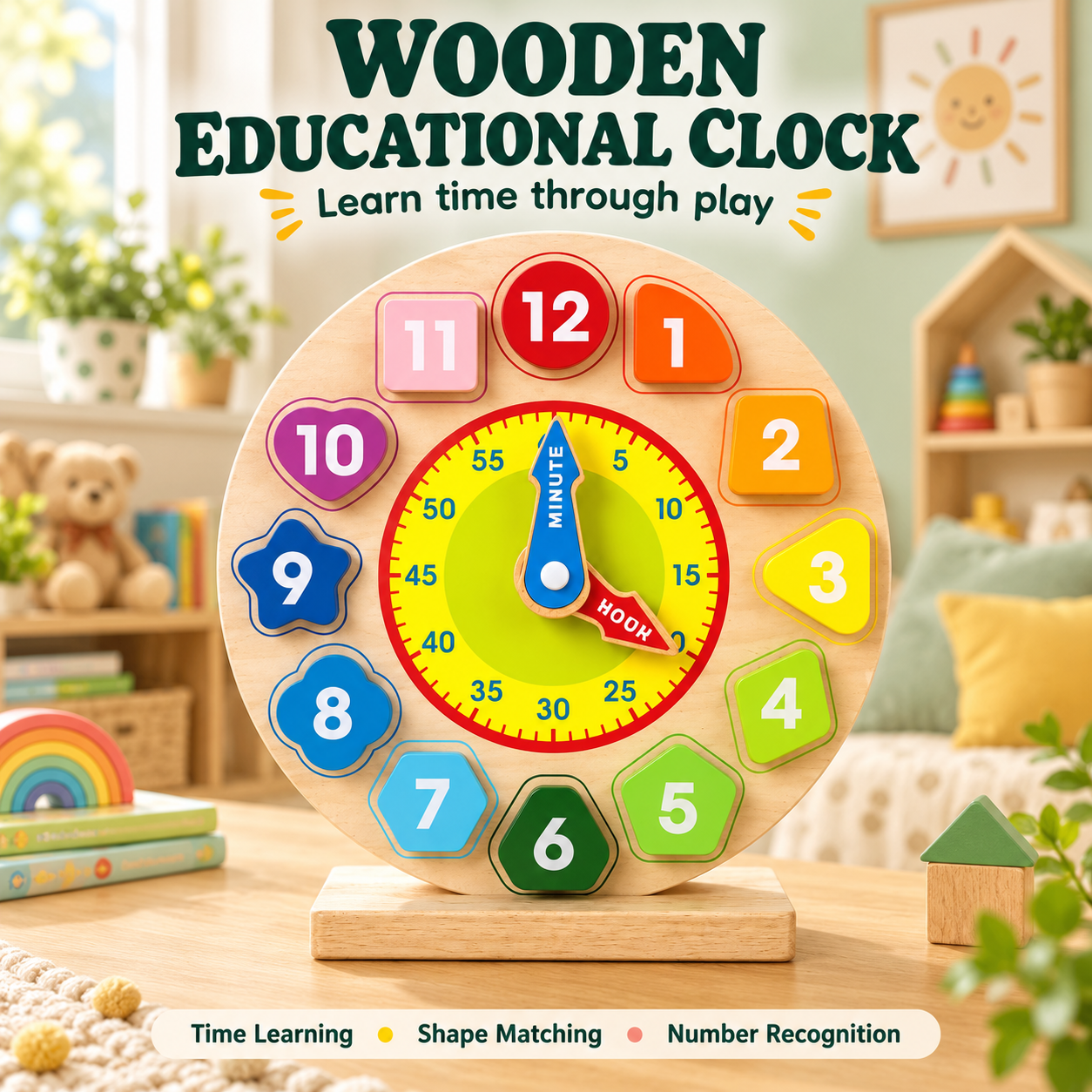 Wooden Educational Clock