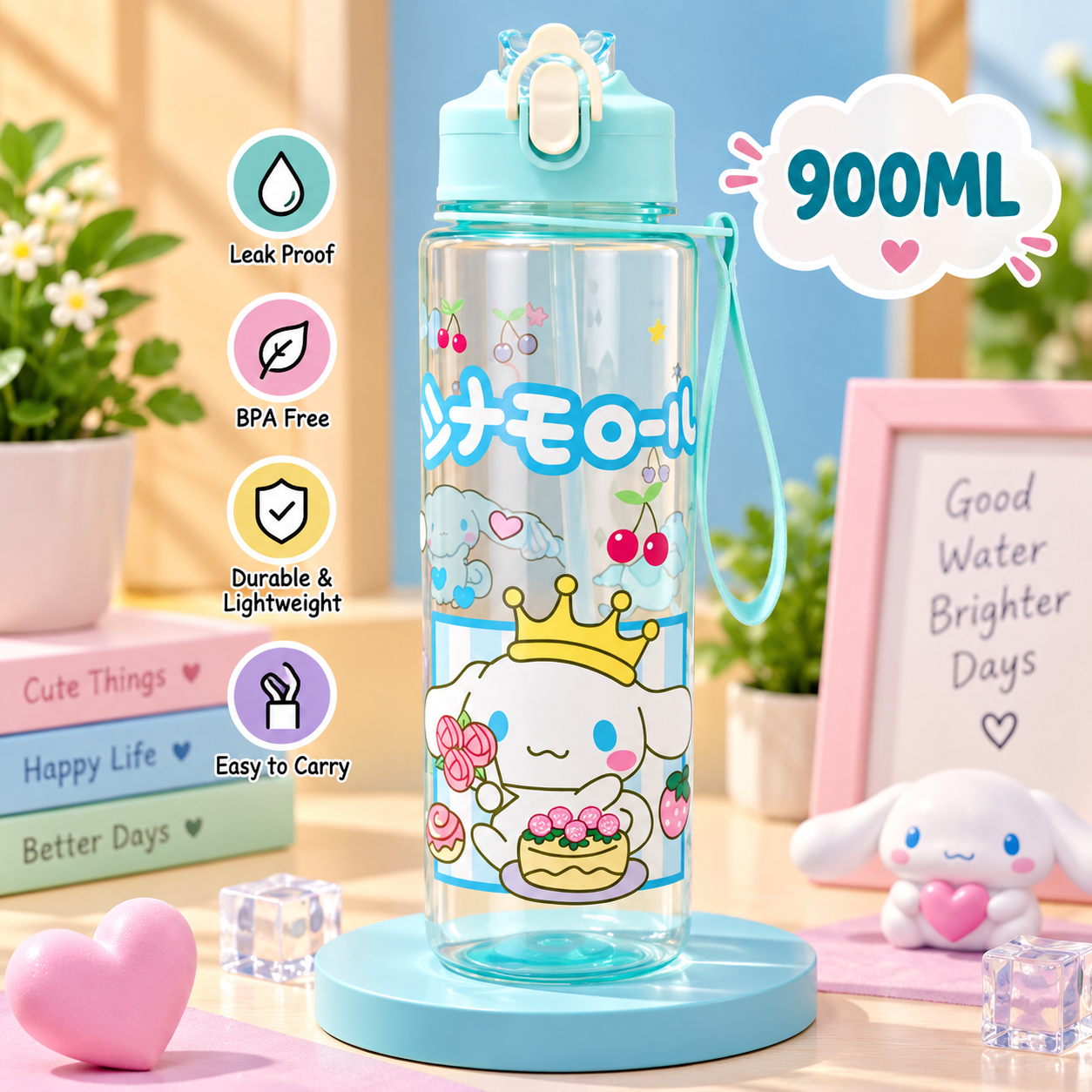 BOTTLE PLASTIC CAT CROWN 900 ML