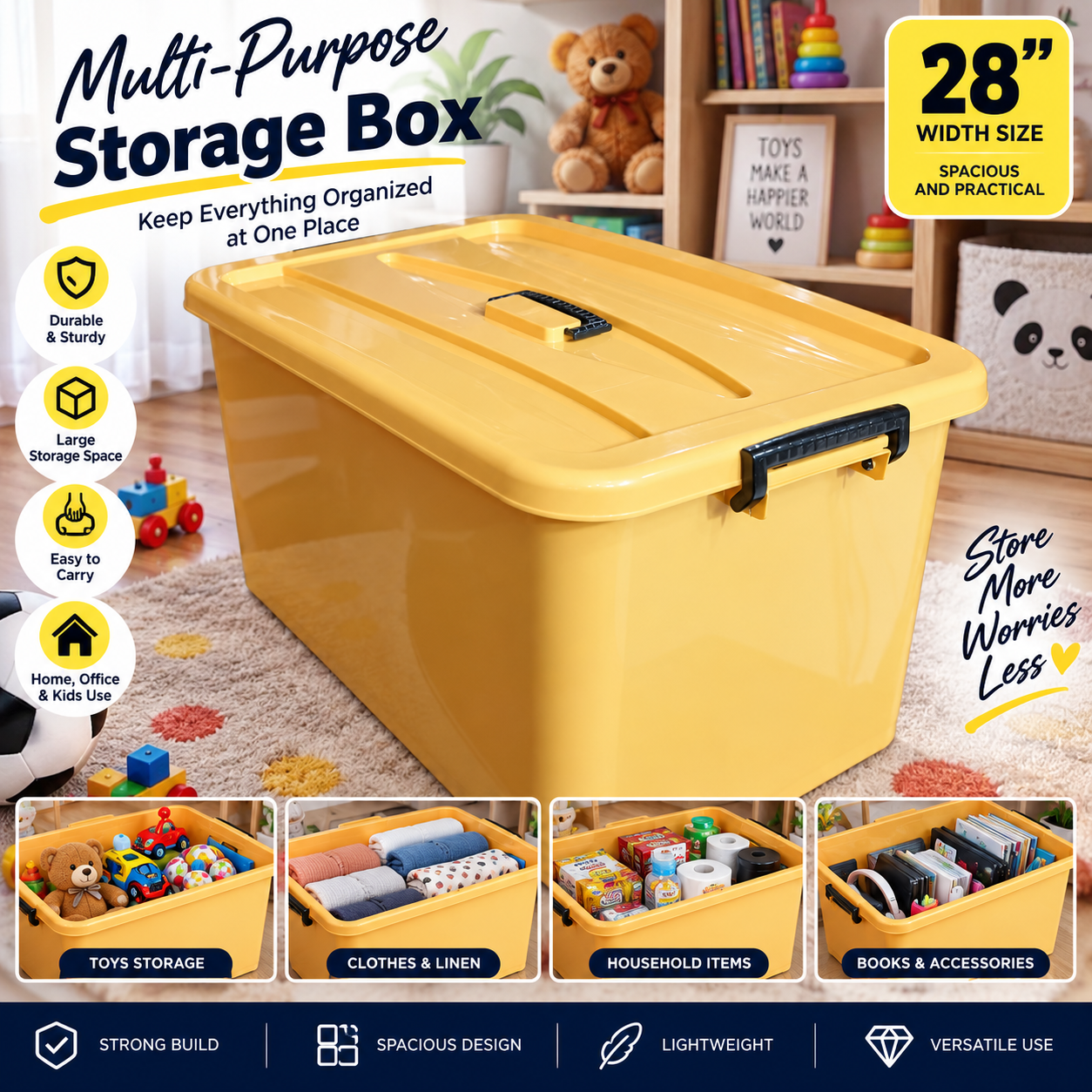 TOY STORAGE BOX 28" PLAIN