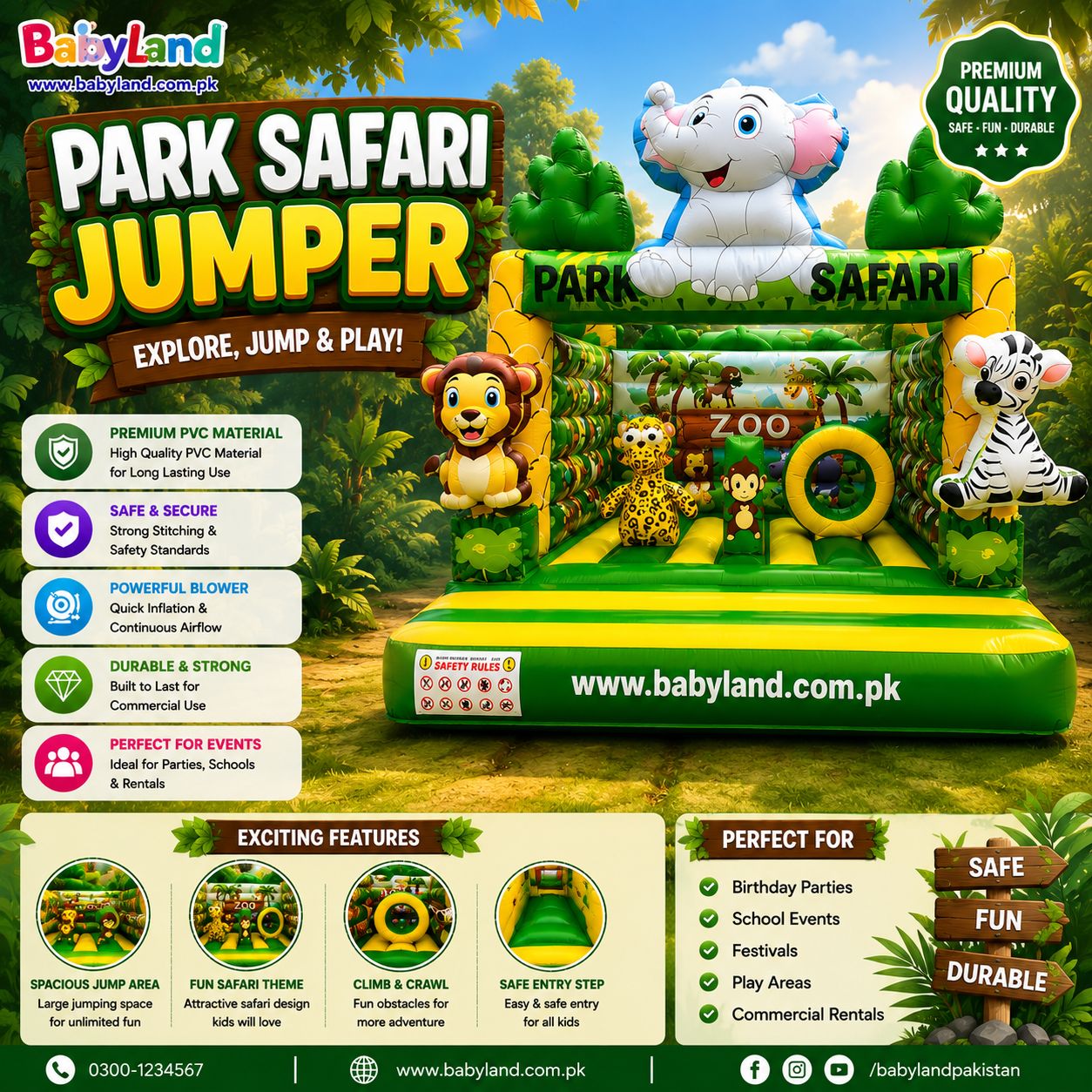 KIDS INFLATABLE JUMPING CASTLE 4*4*4m