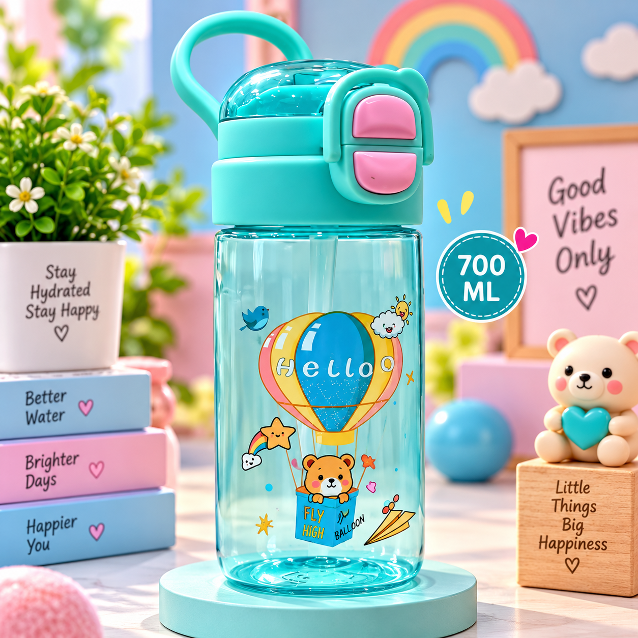 PLASTIC WATER BOTTEL HELLO 700ML