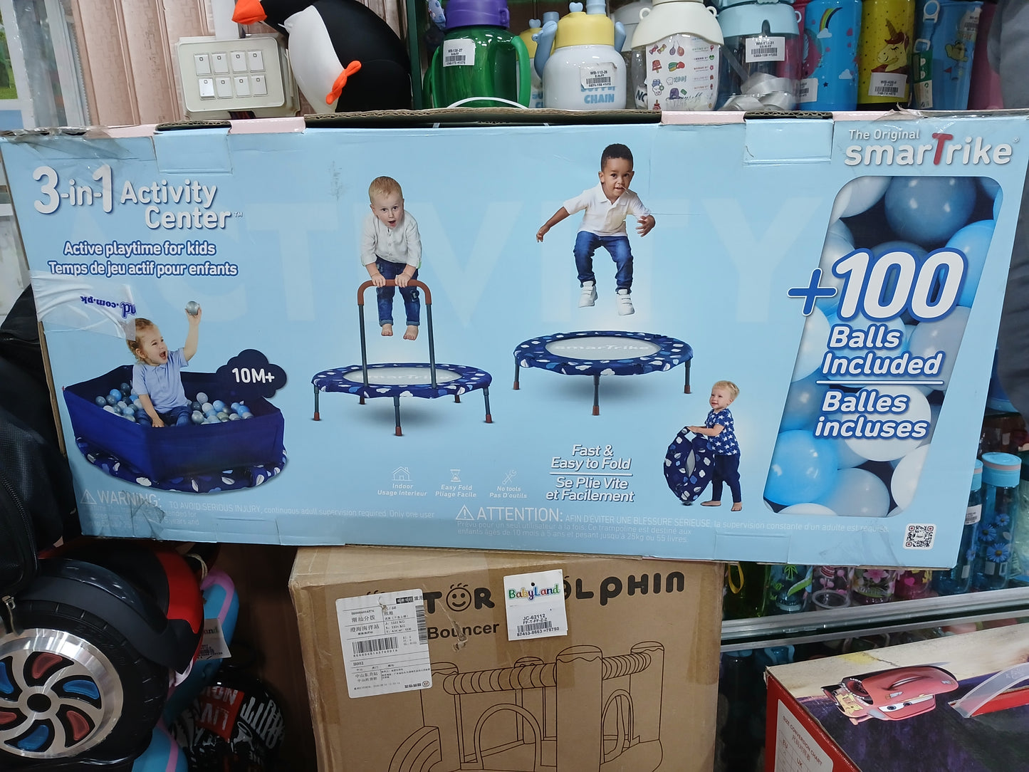 36" FOLDABLE TRAMPOLINE WITH HANDLE JB-036C blue&pink colour