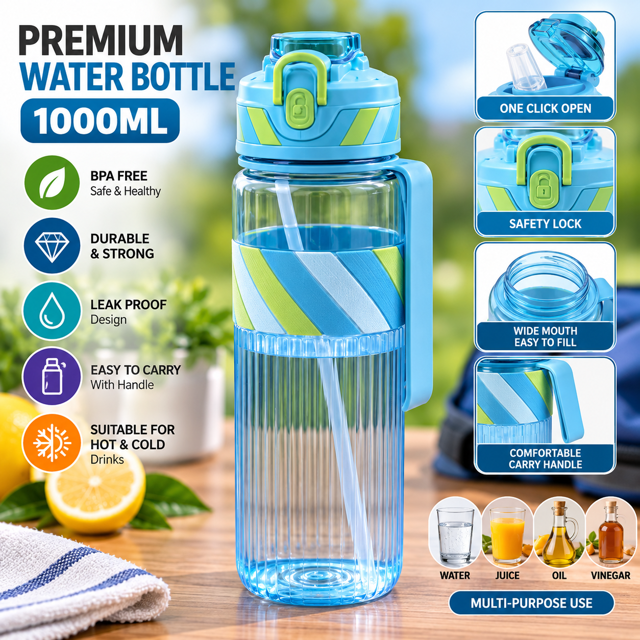 WATER BOTTLE 1000-ML