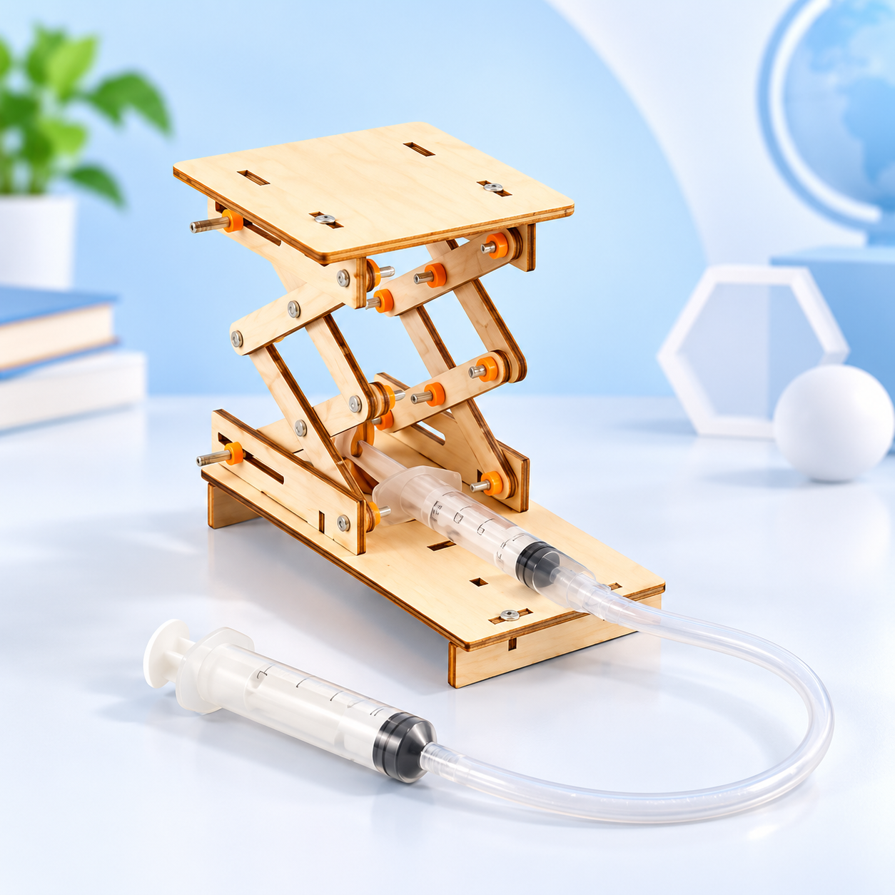 WOODEN DIY HYDRAULIC LIFTING PLATFORM STEM TOY