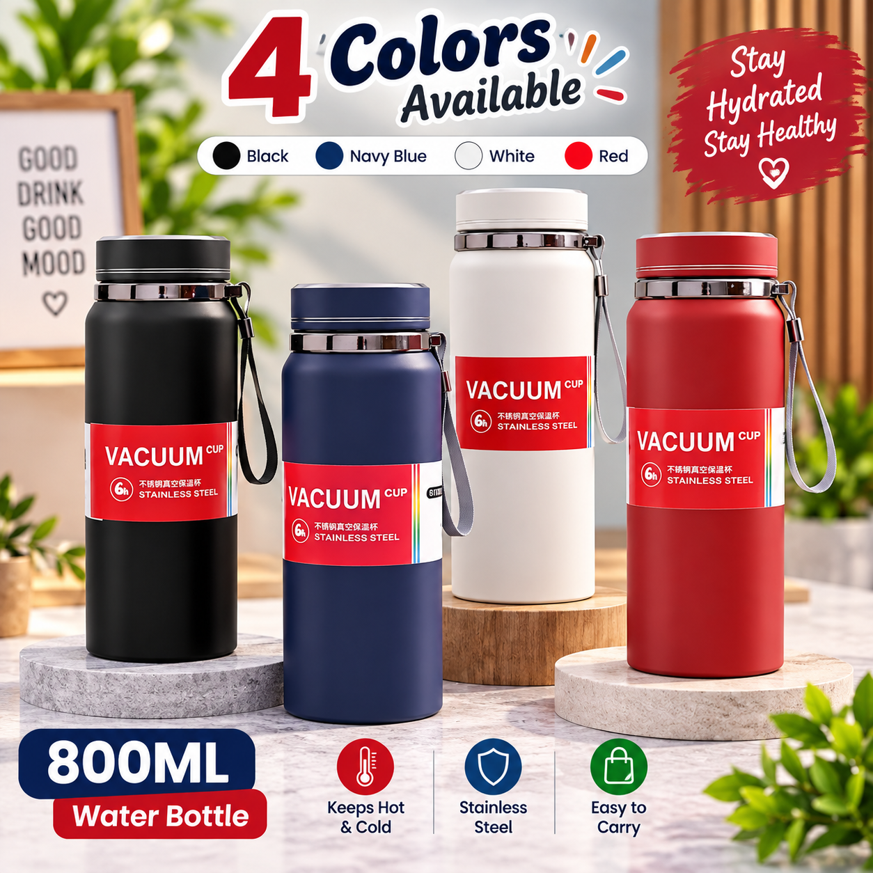 WATER BOTTLE SS 800ML