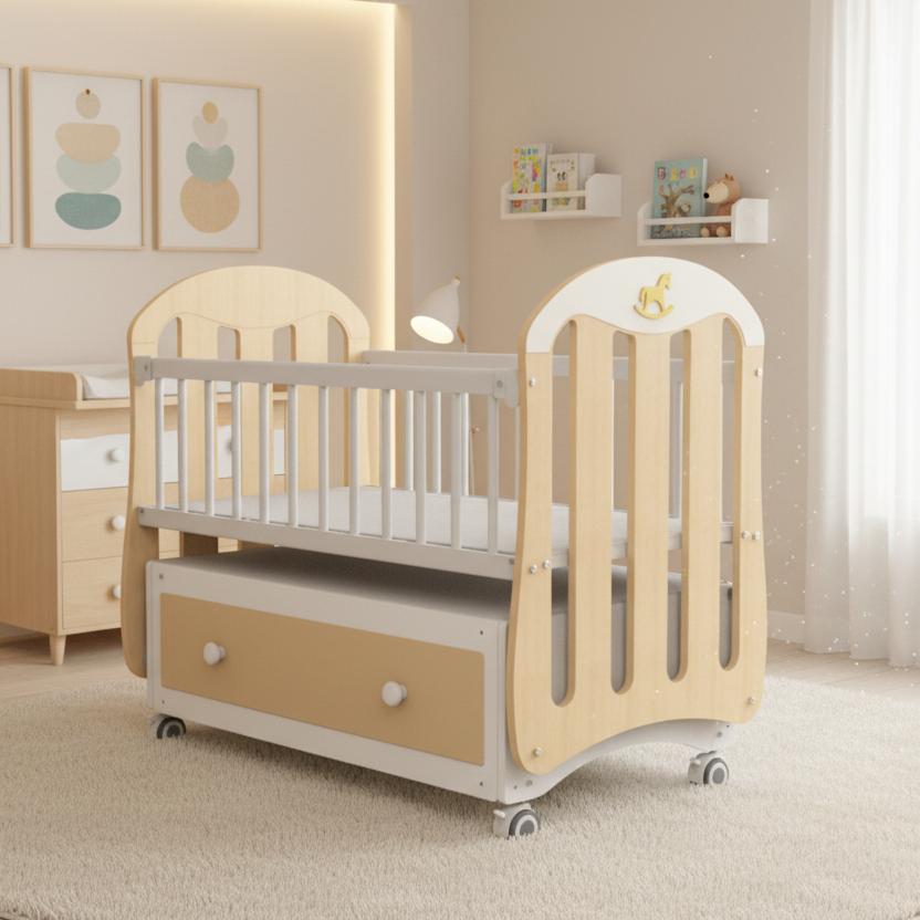 BABY COT WITH DRAWS