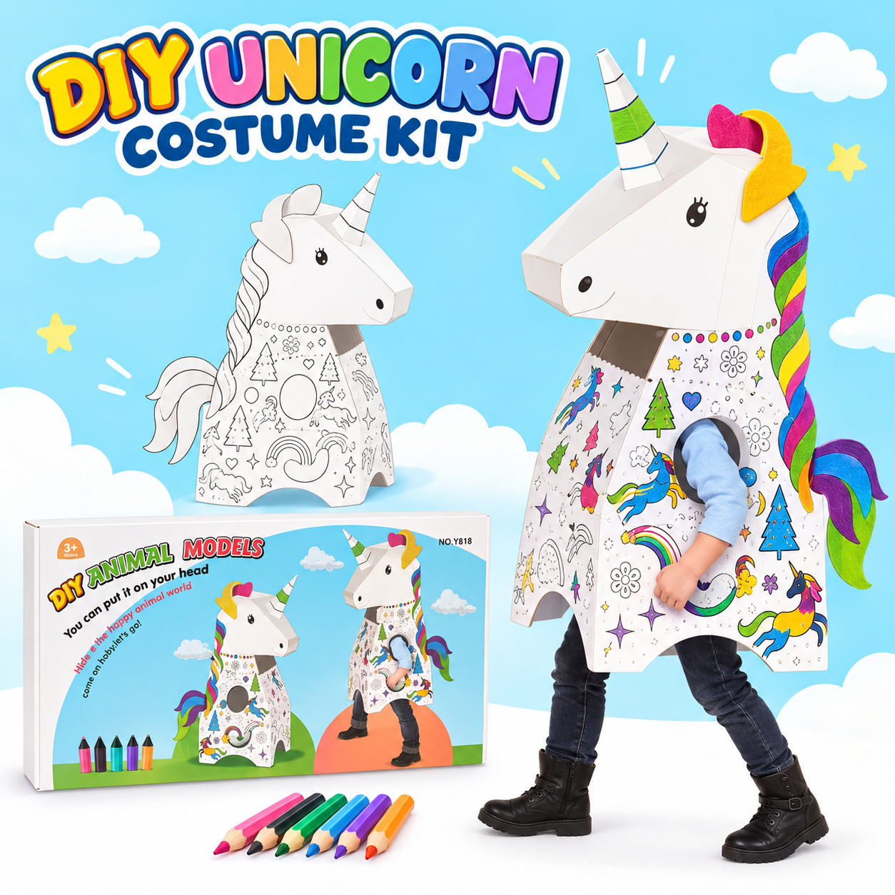 DIY UNICORN ANIMAL MODEL COSTUME
