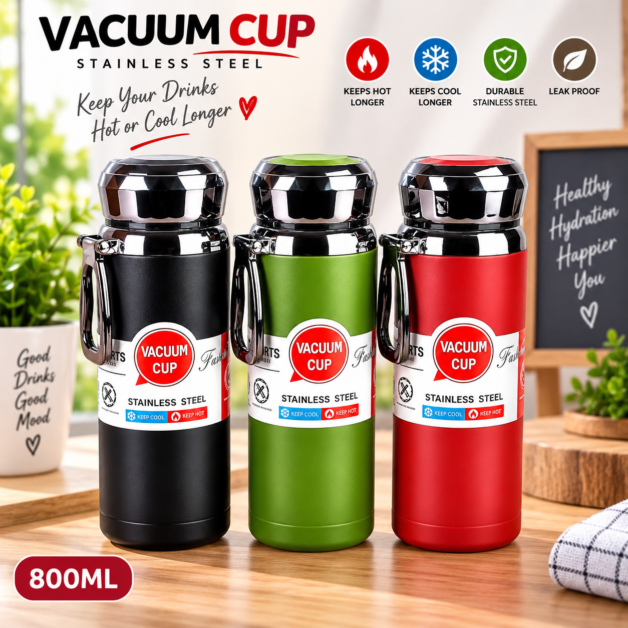 WATER BOTTLE SS 800ML