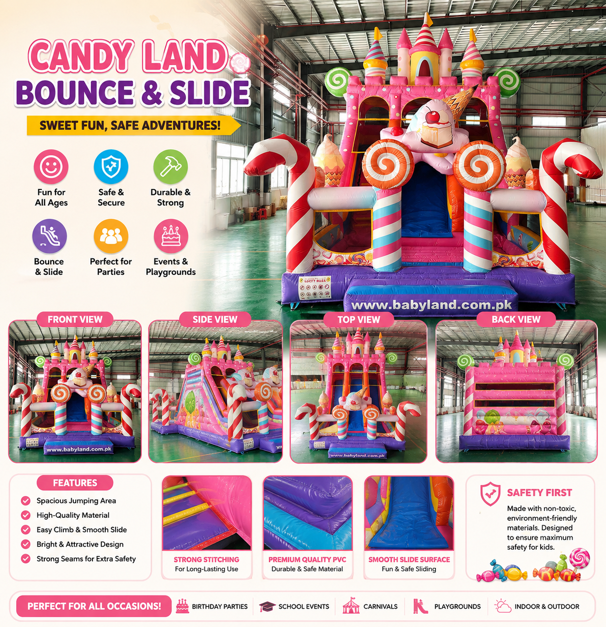 KIDS INFLATABLE SLIDE 9*5.15*7.62m