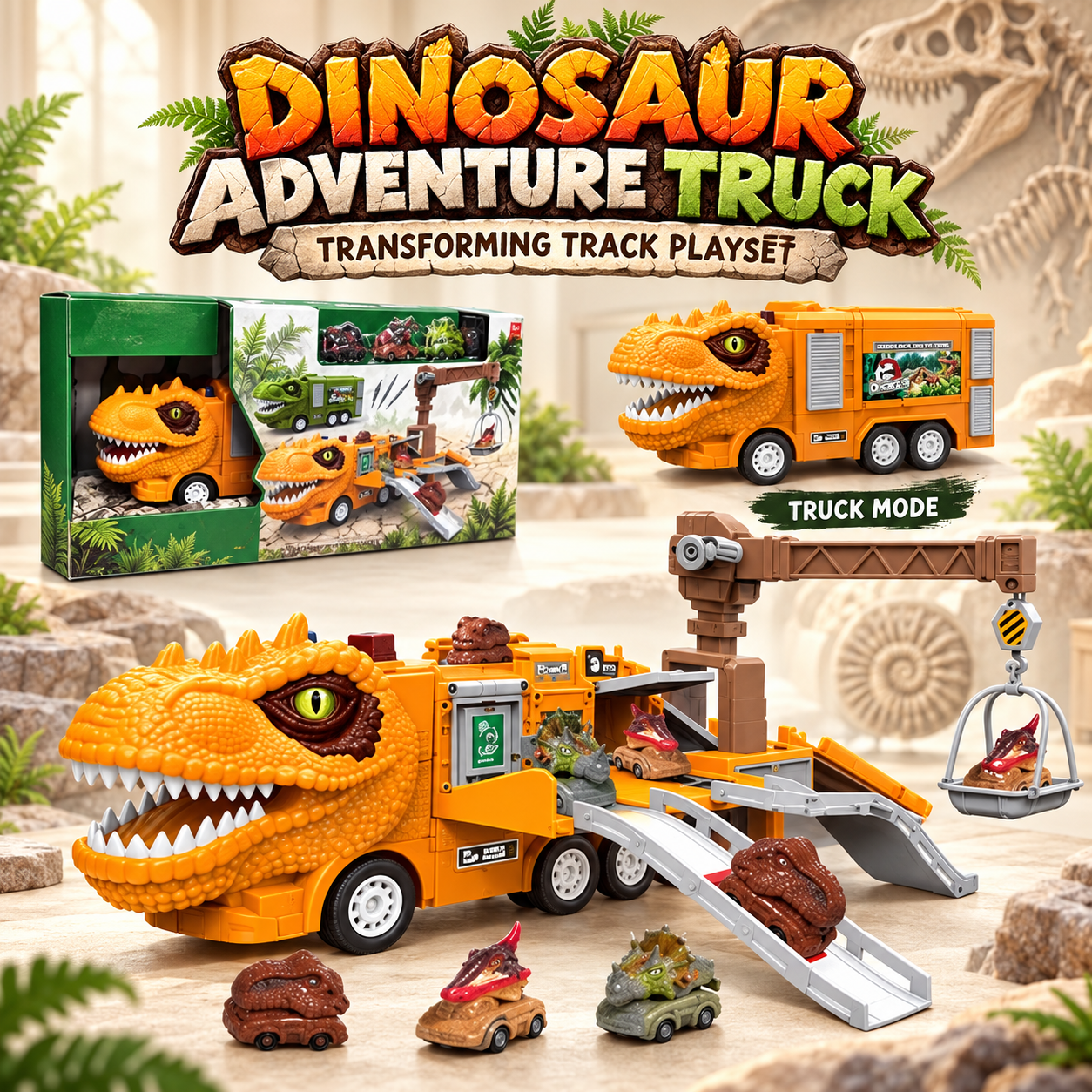 DINOSAUR ADVENTURE TRUCK PLAYSET