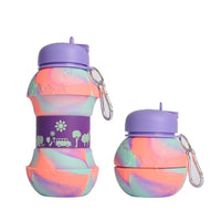 WATER BOTTLE SILICONE FOLD MULTI COLOUR