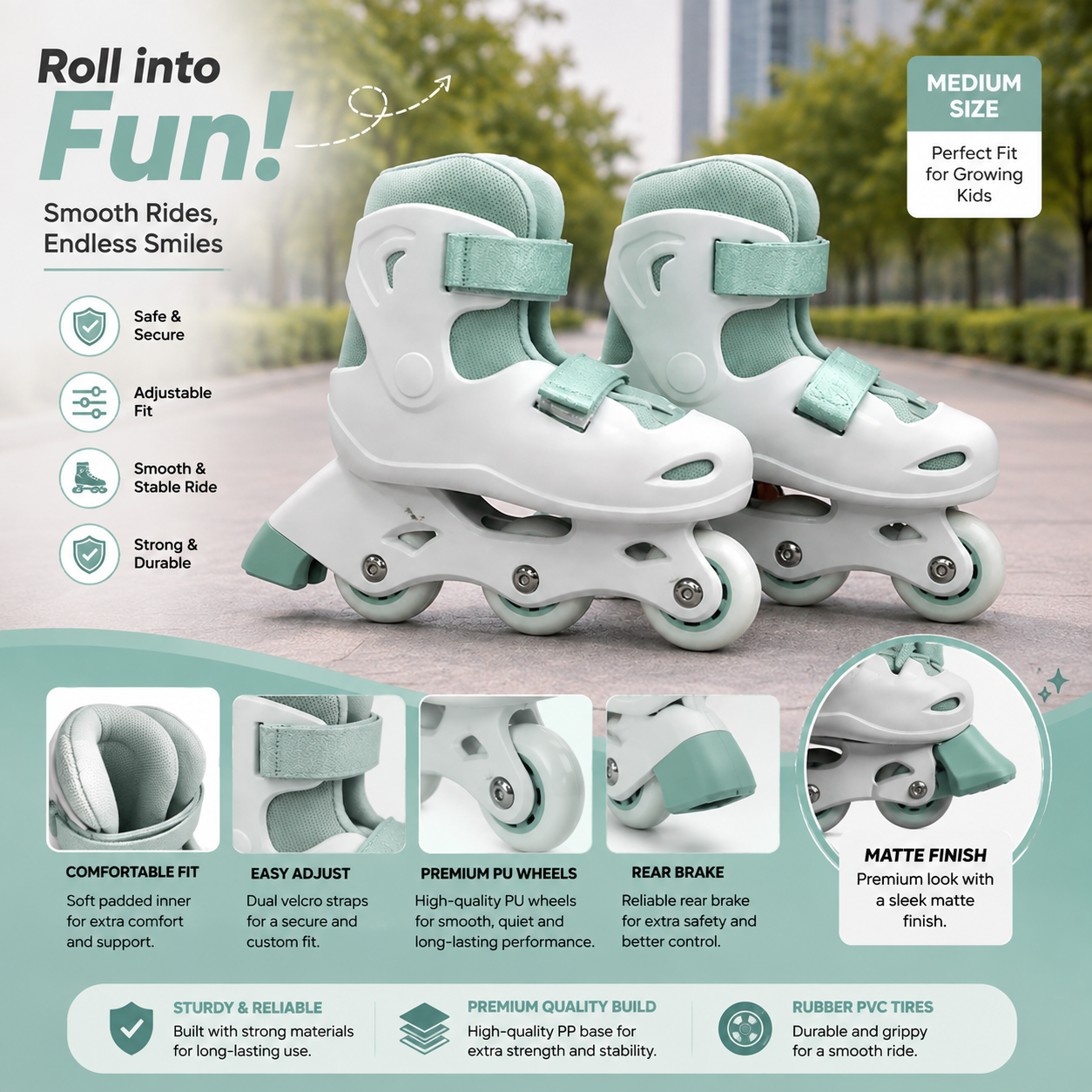 KIDS SKATE SHOES MATT MEDIUM