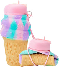 WATER BOTTLE SILICONE FOLD UNICORN
