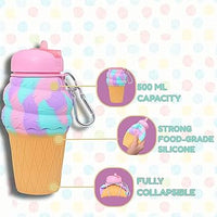 WATER BOTTLE SILICONE FOLD UNICORN