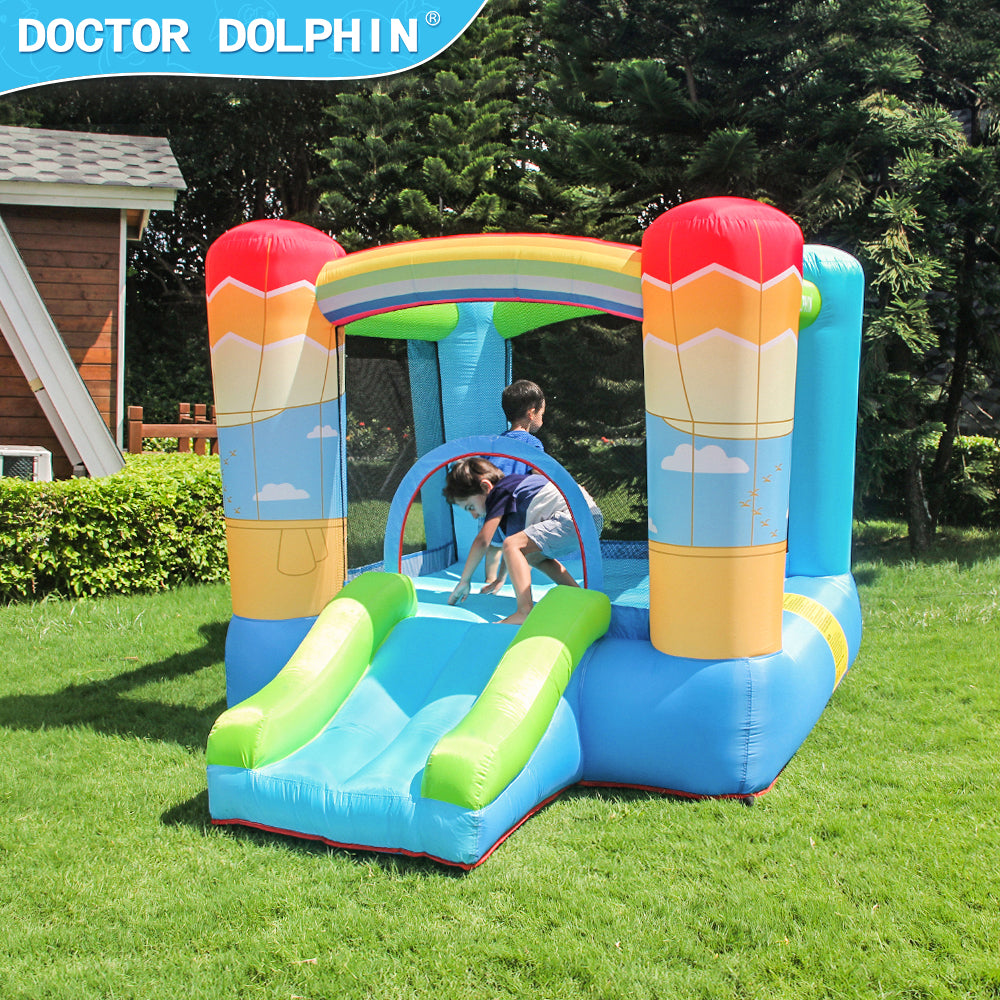 KIDS JUMPER & SLIDE RAINBOW D-8ft.10" W-6ft.6" H-5ft.5"