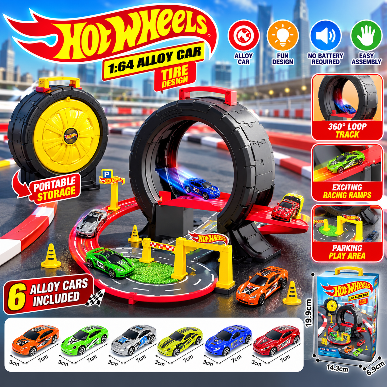 HOT WHEELS 360° LOOP RACING TRACK SET