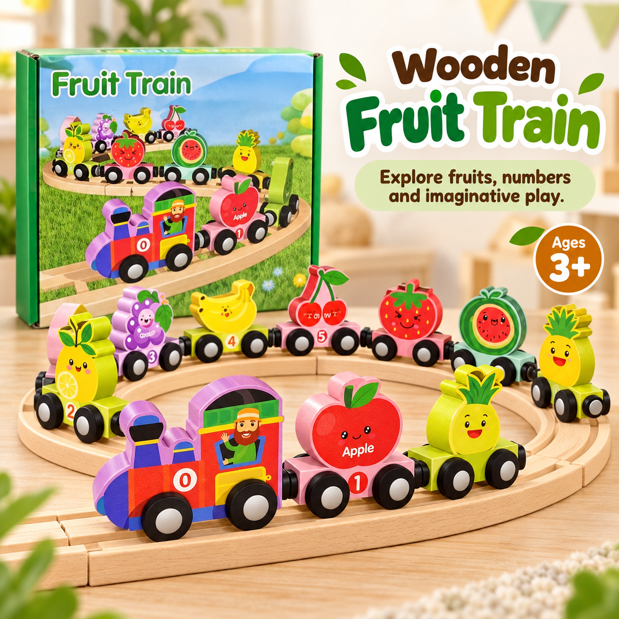 Wooden Fruit Train
