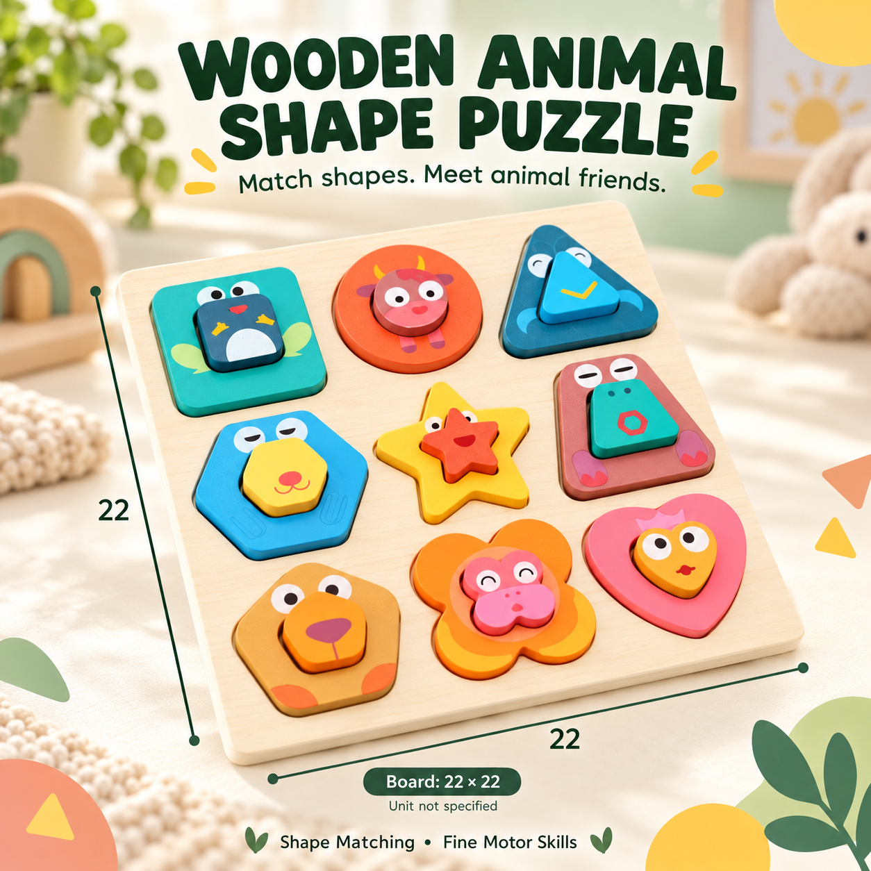 Wooden Animal Shape Puzzle