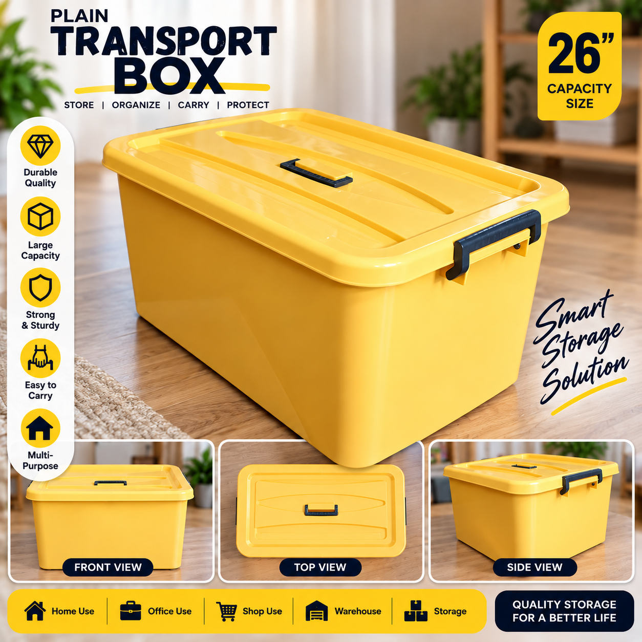 TOY STORAGE BOX 26" PLAIN