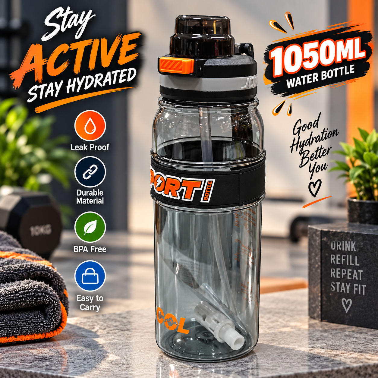 WATER BOTTLE  1050ML