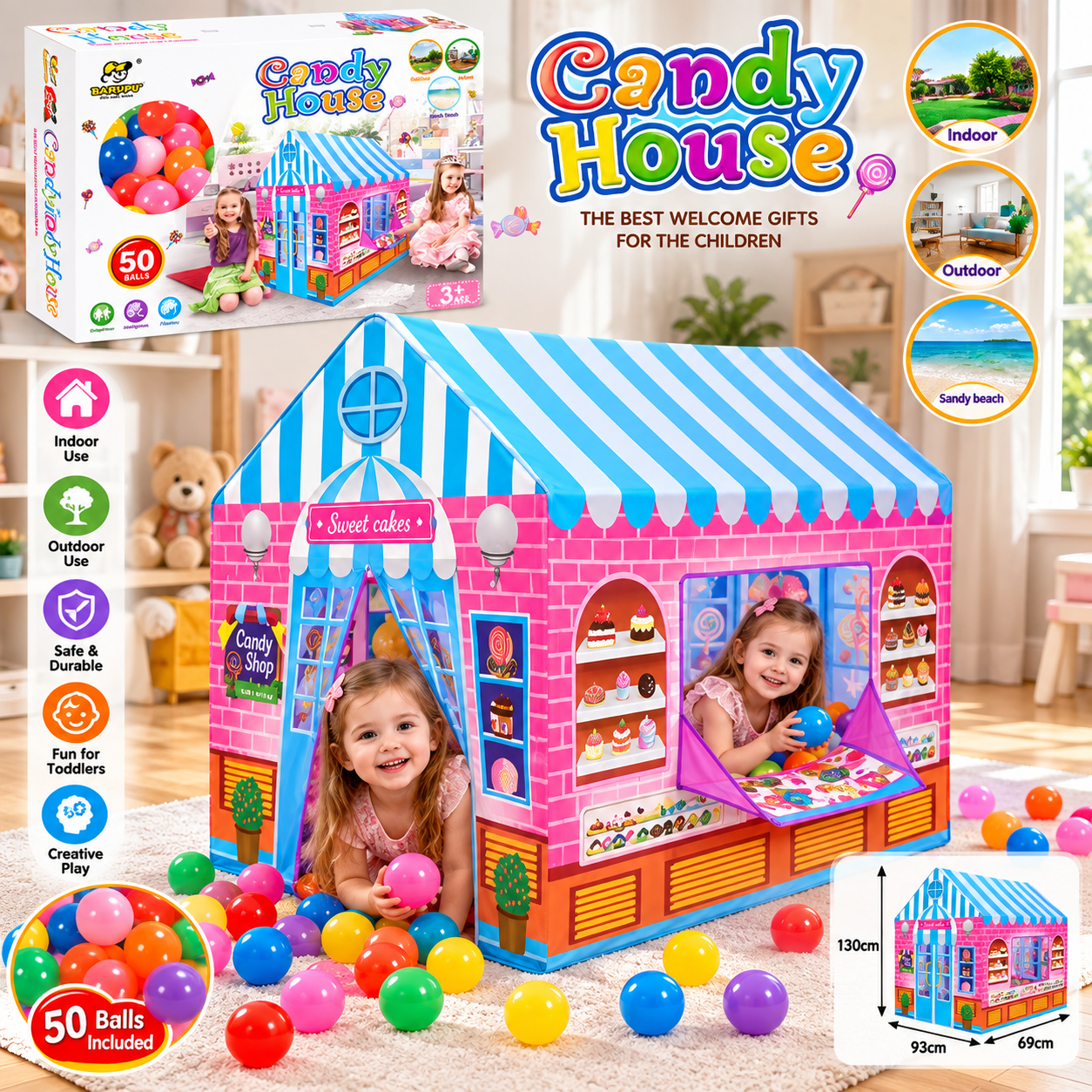 BABY CANDY HOUSE + 50pcs BALLs