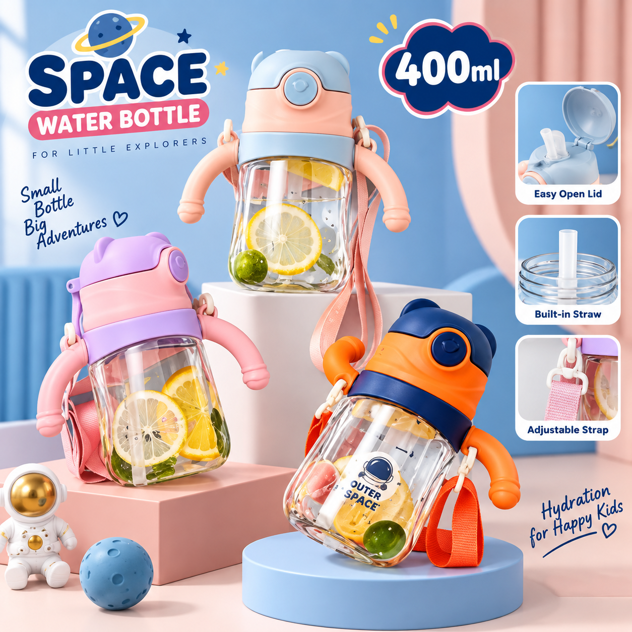 W-B PLASTIC SPACE BEAR 400ML