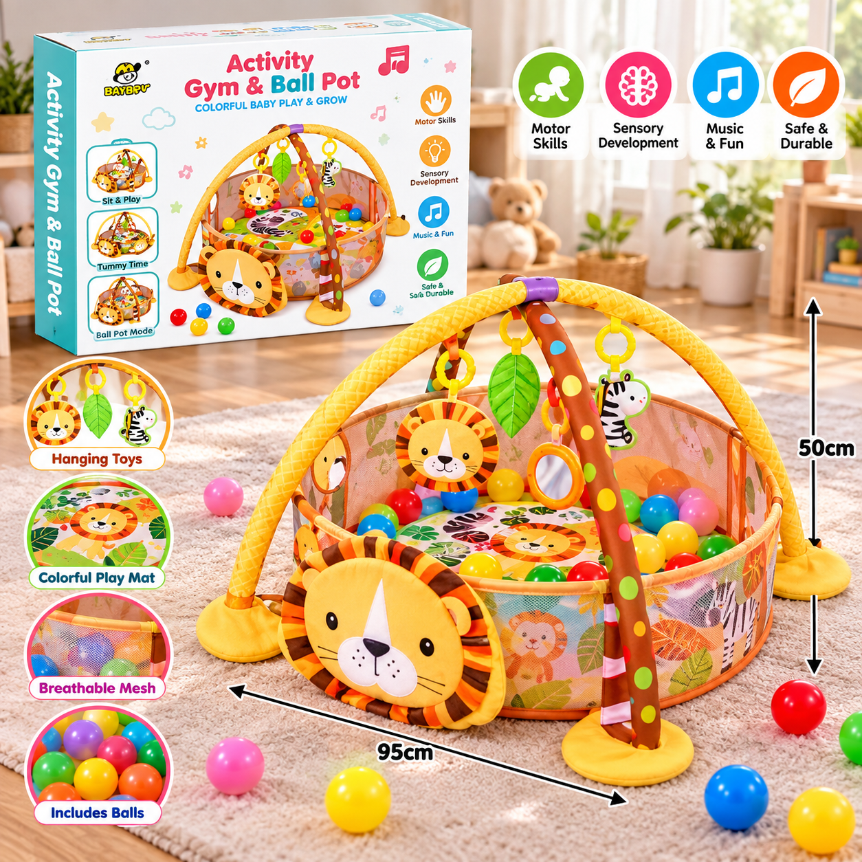 KIDS PLAY GYM MAT LION