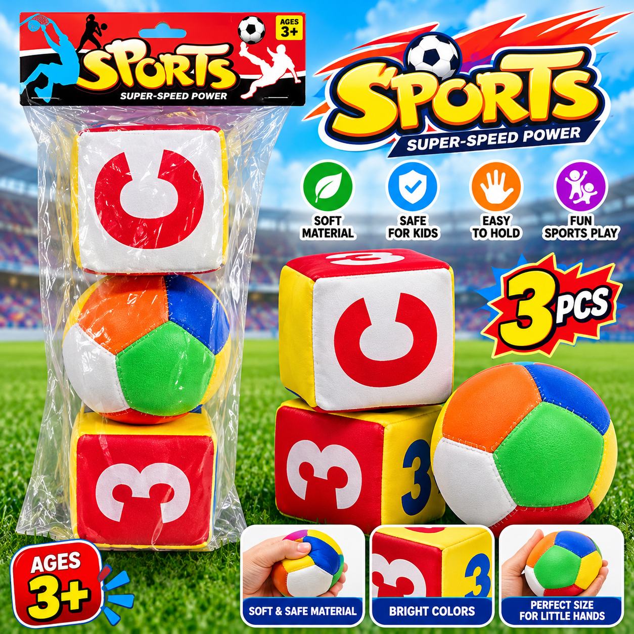 SUPER SPORTS PVC BALL 3 PCS