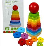 WOODEN RAINBOW TOWER TOY