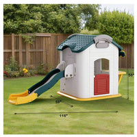 KIDS PLAYHOUSE WITH SLIDE L-116" W-59" H-56"