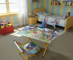 STUDY TABLE POOH FODABLE PK YELLOW