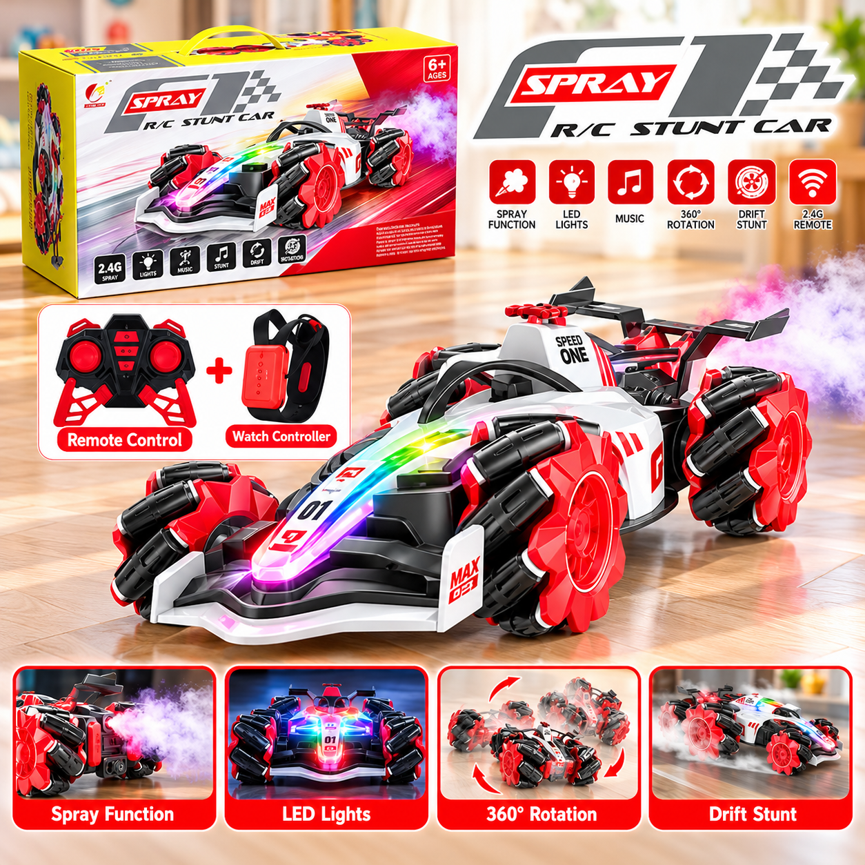 SPRAY STUNT CAR TOY
