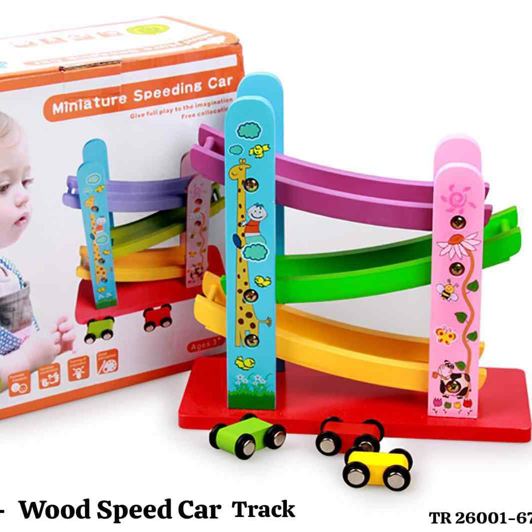 WOODEN PLAY TOY SPEED CAR TRACK M
