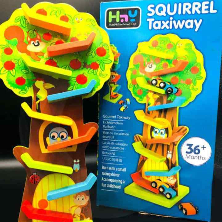 WOODEN PLAY TOY SQUIRREL TRACK