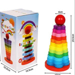 WOODEN RAINBOW TOWER TOY
